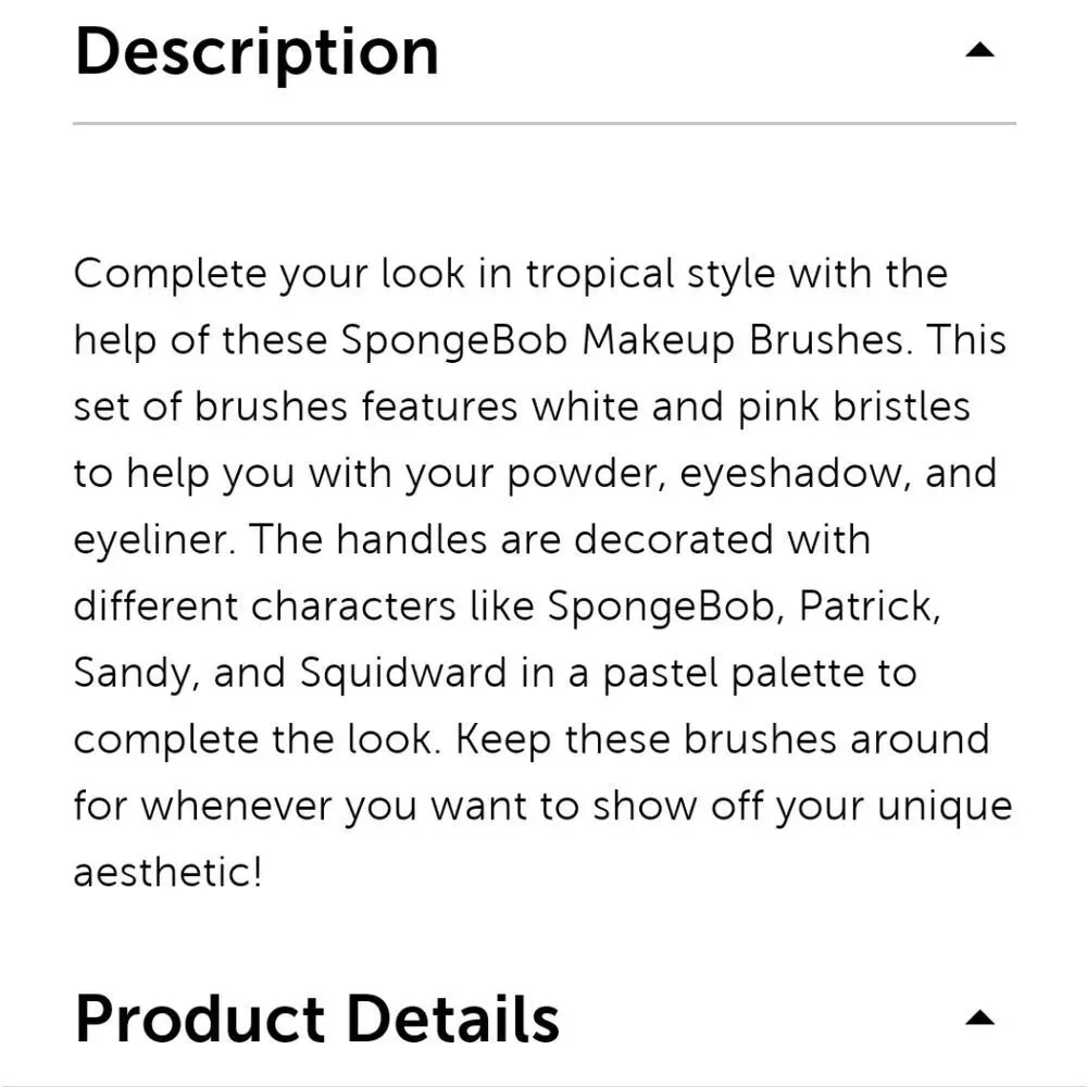 Taste Beauty‎ X SpongeBob Square Pants 4-PC Brush Set